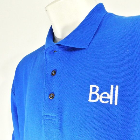 BELL Canada Telephone Employee Uniform Men's Blue Polo Shirt Size M Medium - Picture 12 of 12